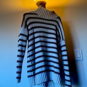 Lauren by Ralph Lauren mock neck knit striped sweater